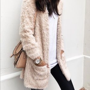 Free people faux fur cardi